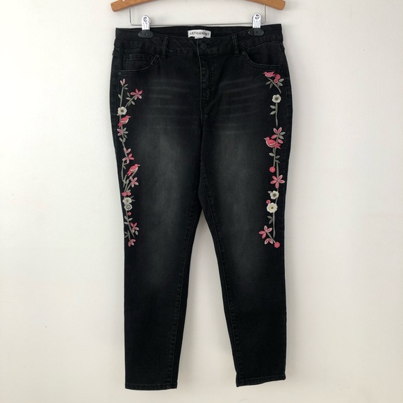 Artisan Ny Denim - Artisan NY | Embroidered Black Jeans